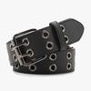 Unisex Punk Style Double Eyelet Waist Belt – Adjustable Versatile Accessory for Jeans & Dresses