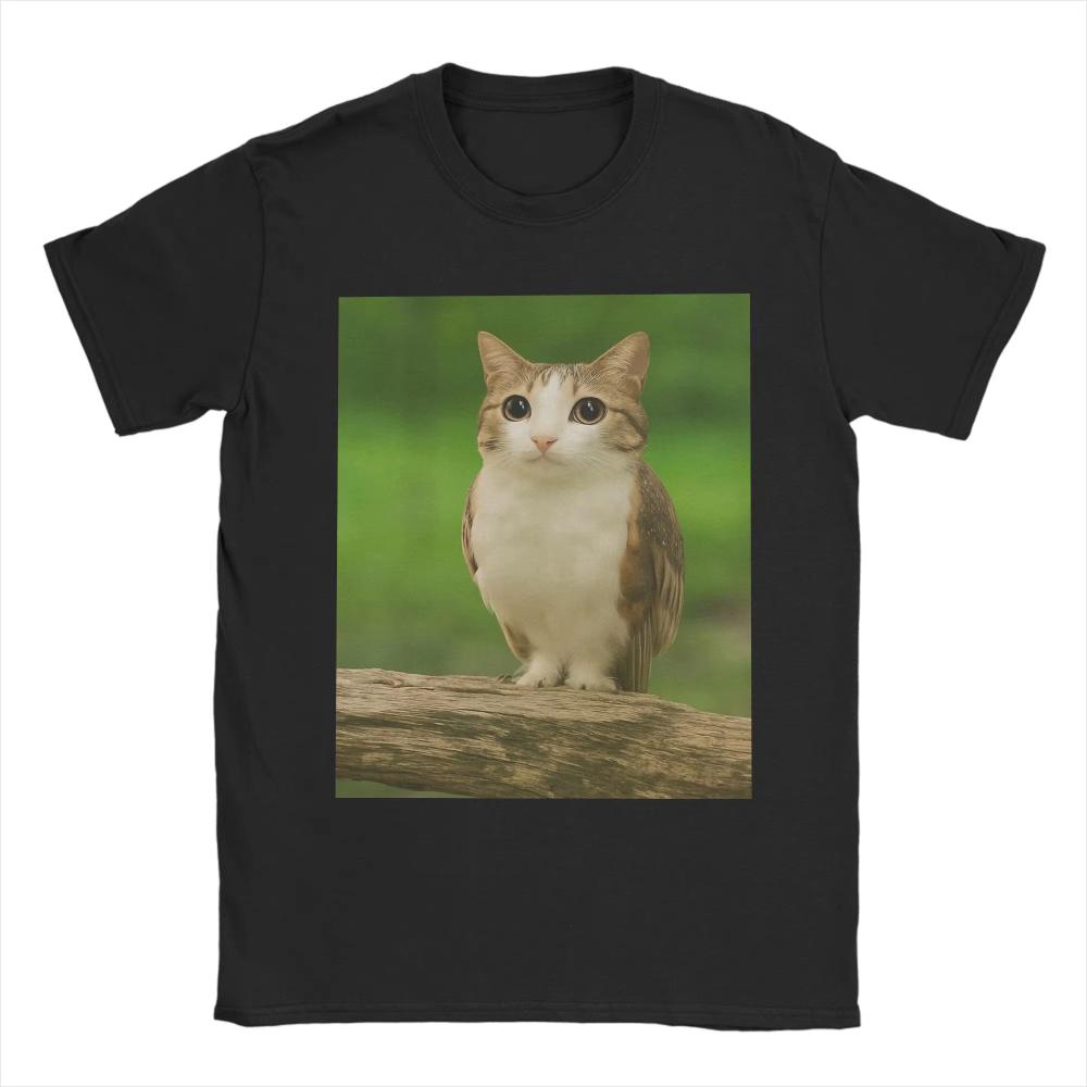 Im A New Soul Meowl Cat Owl Meme Cotton Printed TShirts Unisex Women Cool Cotton Tees O Neck Short Sleeve T Shirt Summer Tops