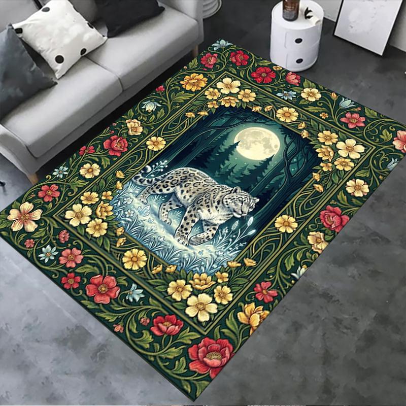 

2025 New Snow Leopard Animal Carpet Rug for Living Room Bedroom Home Sofa Decoration,Kids play Non-slip Floor Mat106 40x60cm( 15x23in )