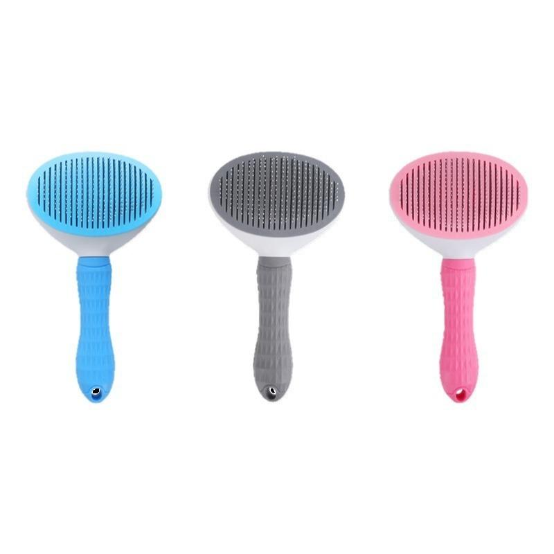 Pet Brush with Soft Stainless Steel Pins for Shedding One-Click Self-Cleaning Pet Slicker Brush for Long & Short Haired Dogs Cat