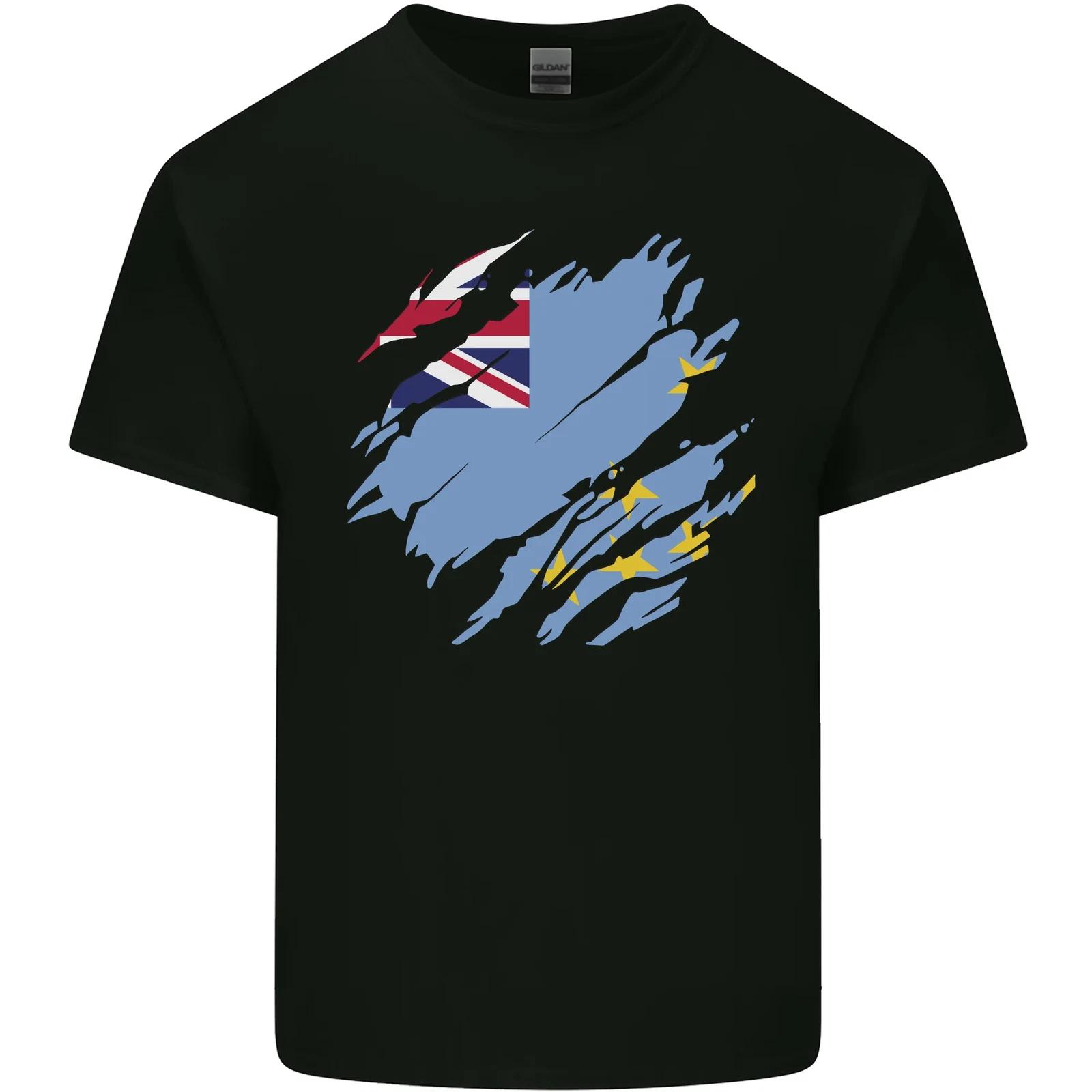 

Torn Tuvalu Flag Tuvaluan Day Football Kids T-Shirt Childrens XL