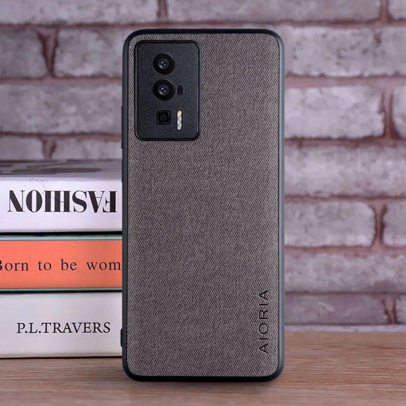 Deksel til Poco F5 Pro F5 5G coque Luksus tekstil Lær hud mykt hardt telefondeksel til xiaomi poco f5 pro deksel funda capa