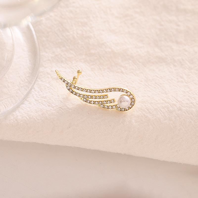 Eenvoudige Legering Lange Vleugel Stud Temperament Veer Oorbellen Zilveren Vleugels Vorm Elf Oor Manchet Oorbellen Sieraden Accessoires Cadeaus
