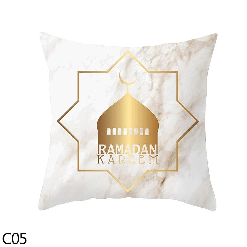 Muslim  Ramadan Eid Mubarak Print Sofa Cushion Cover Pillowcase Home Decor Party Car Bedding