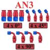 1~6M AN3 3AN Nylon Stainless Steel PTFE Brake Hose E85 Car Fuel Oil Turbo Cooler Line Pipe Tube + Swivel Hose End Fittings Set