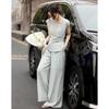 Women's Summer Twist-Knot Top & Elastic Waist Skirt Set