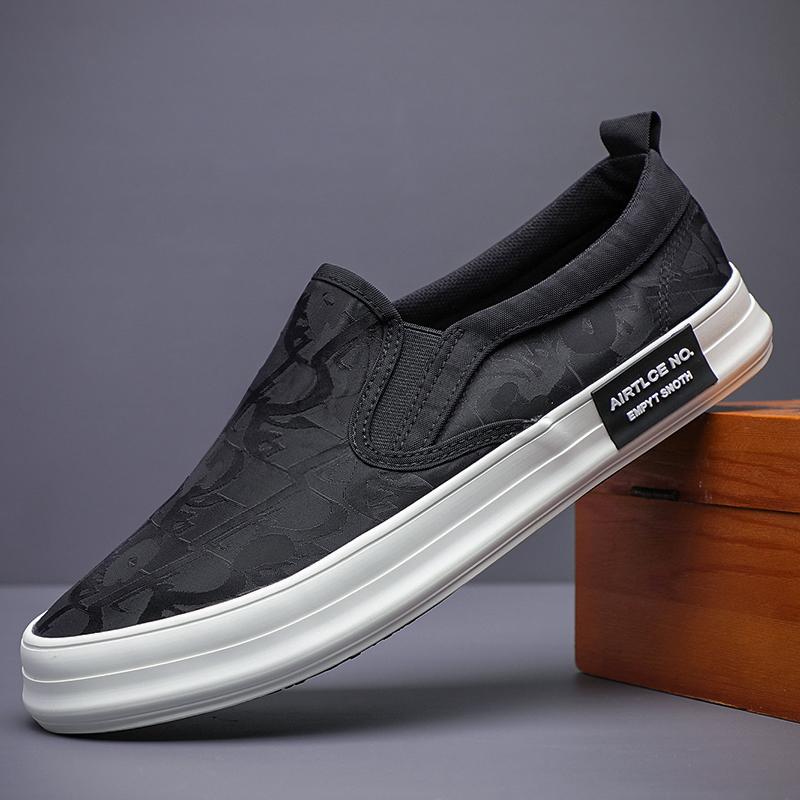 

Модная Новая Мужская Холщовая Обувь Новая Модная Повседневная Обувь Слипоны Низкий Верх Дизайнерские Лоферы Обувь Летние Плоские Дышащие Кроссовки SS23829 38 черный белый