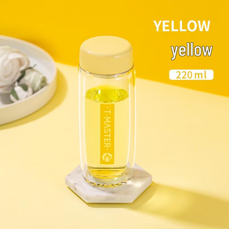 Стеклянный стакан FUGUANG Tea Master 220 мл, двойные стенки жёлтый