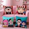 Cute Cartoon Couple Cushion Cover Soft Short Plush Double-Sided Printing Home Decor Machine Washable Pillow Case Gift