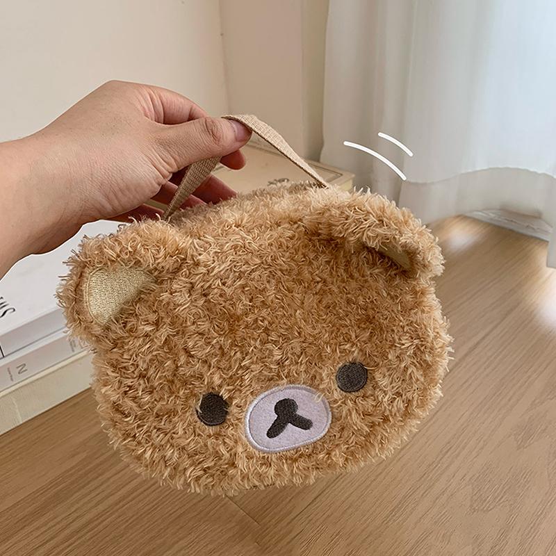Kawaii Cartoon Cute Little Bear Makeup Bag Portable Storage Bag Simple Creative Toilet Bag  Large Capacity Cosmetic Bag