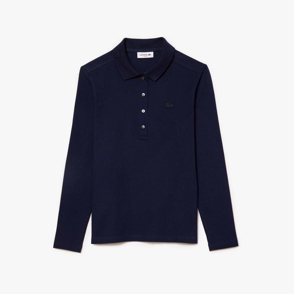 [Lacoste] Women's Slim Fit Long Sleeve Polo Shirt PF5464-55N166