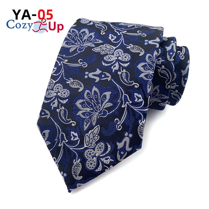 Cozy Up 3,15"(8 cm) Modische gestreifte Paisley-Krawatte für Herren, karierte Blumenkrawatte für Hochzeit