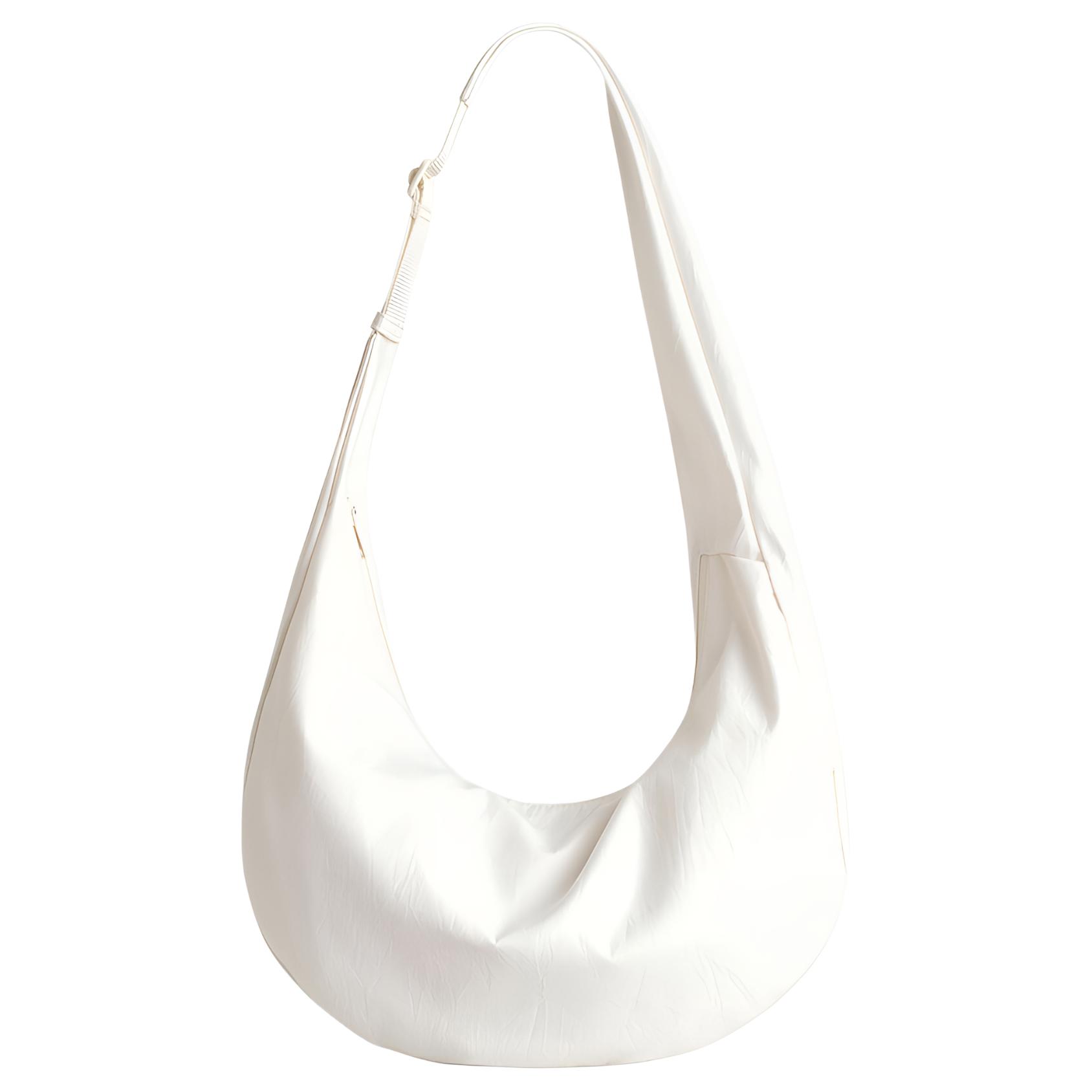 

COS Adjustable Shoulder Strap Arc Profile Polyester Crescent Crossbody Bag Women bags White 1336191002 White