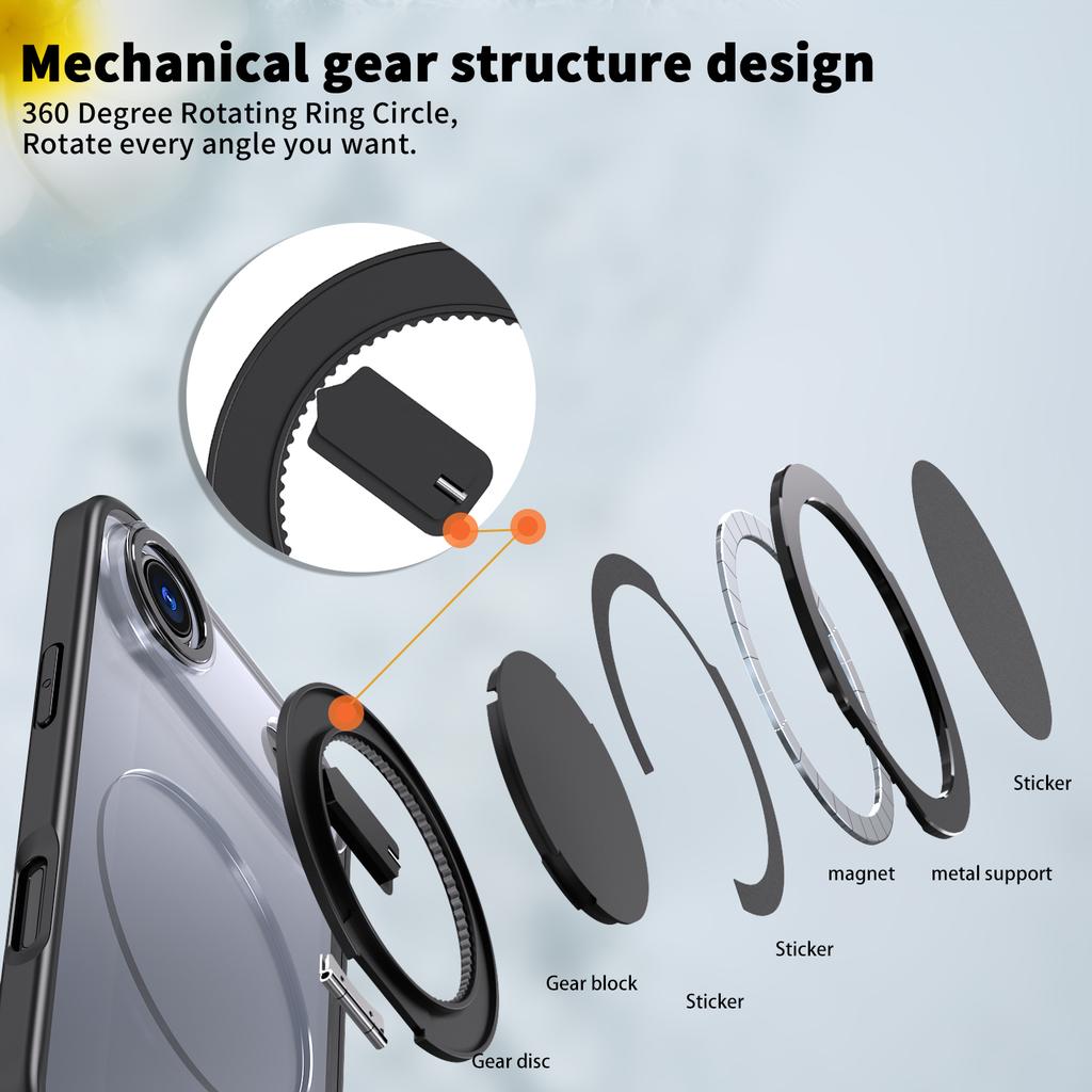 For iPhone 17 Air Case Compatible with MagSafe TPU+PC Kickstand Phone Cover
