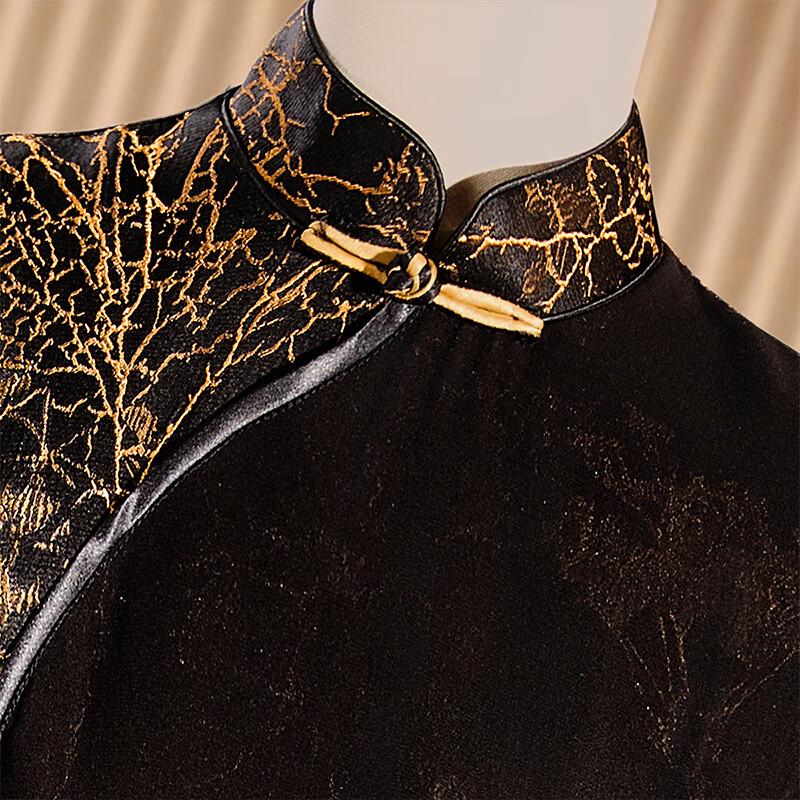 New Chinese Style Stand-Collar Cheongsam Dress