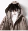 Italienische Damen Europäischer Stil Gerippte Kapuzen-Daunenjacke - Modische High-End Baumwoll-Oberbekleidung