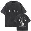Rapper Rosalia Lux Tour Album Vintage Gewaschenes T-Shirt Unisex Damen Hip Hop Gothic Mode Kurzarm T-Shirt Yk Streetwear
