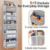 1pc Heavy-Duty 5-Tier Behind-Door Storage Rack - No-Drill Anti-Tilt,Space-Saving Fabric Organizer for Closet/Bathroom/Kitchen