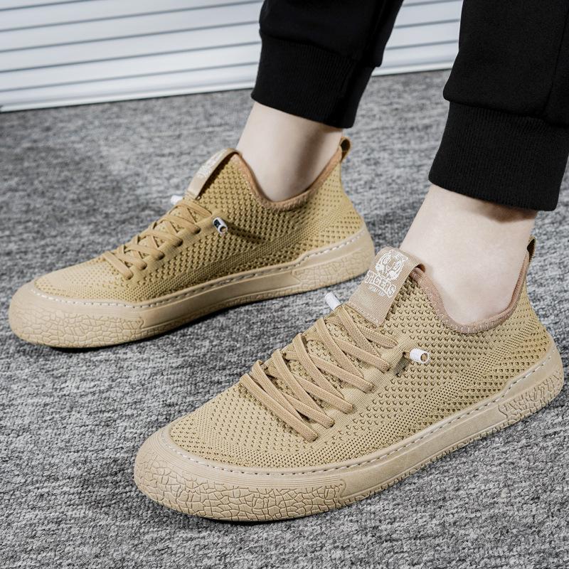 Men's Shoes Spring/Summer Breathable Soft Sole Mesh Sock Shoes Fashion Casual Fashion Shoes Flying Woven One Foot Pedal Shoes