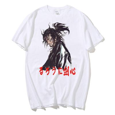 2022 Rurouni Kenshin Harajuku Bedrukte Mode Heren- en Dames-T-shirts Top Korte Mouwen