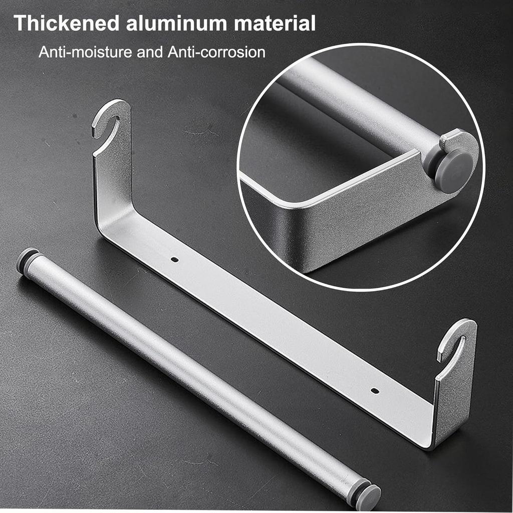 Space Aluminum Kitchen Roll Holder Wall Mounted Paper Towel Holder Kitchen Under Cabinet Roll Paper Holder for Bathroom Kitchen