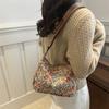 Casual Vintage Crossbody Bag Printed pattern Half Moon Shape Shoulder Bag Texture Messenger Bag for Women