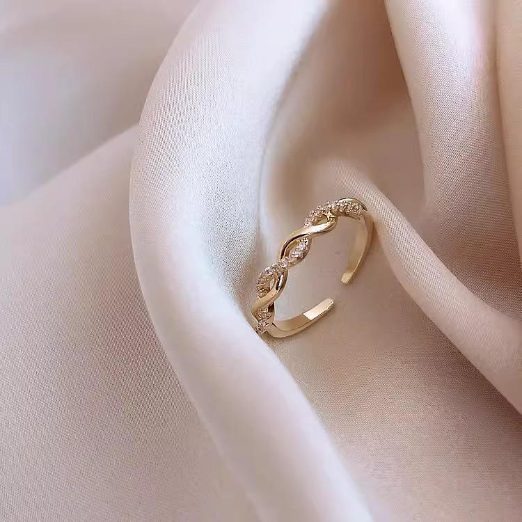 Korean Flower Design High-End Gold-Plated Ring
