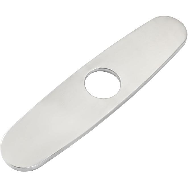 Stainless Steel Faucet Deck Plate, 10" Sink Hole Cover for Bathroom & Kitchen Vanity Sink, Silver Escutcheon Plate for Arc Edge Mixer Tap