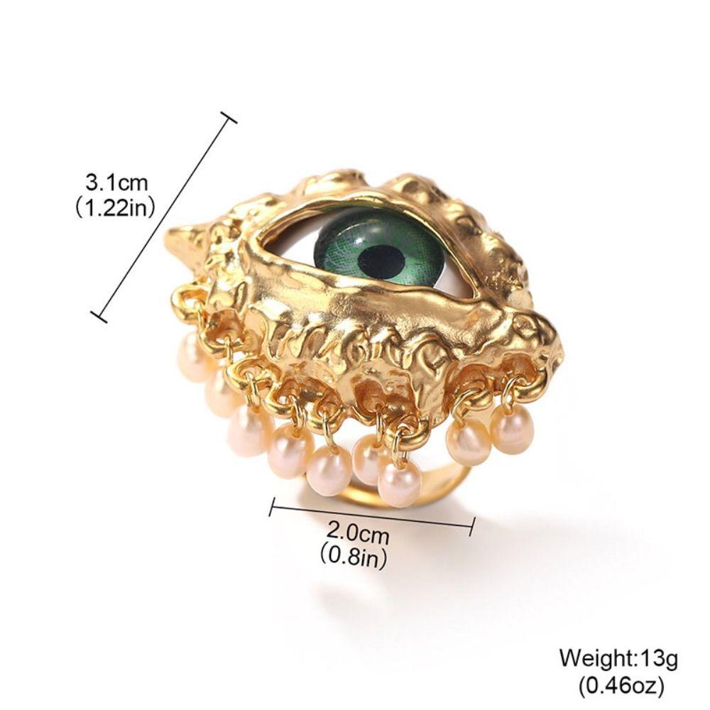 Tassels Devil's Eye Ring Vintage Opening Finger Ring Jewelry Glaze Ring Valentine's Day Gift