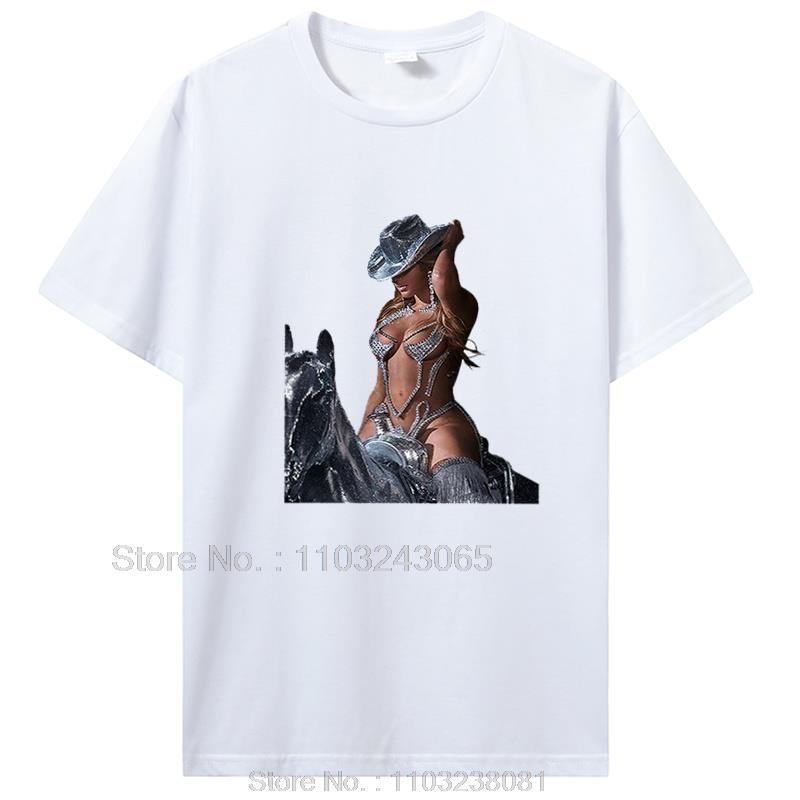 Retro Beyonce Renaissance Printed TShirt Pop Singer New Album Tshirt For Fans Cotton Unisex Women Unisex Tops Tee Streetwear