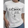 God-Loving, Mass-Going, Rosary-Praying Printed Summer Women's Clothing Girlfriend Casual T-shirt Short Sleeves Inside - City Light Fashion