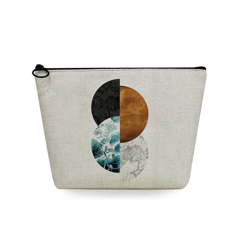 Women Geometric figure Print Cosmetic Bag Toiletries Organize Travel Storage Case 6720 KTB