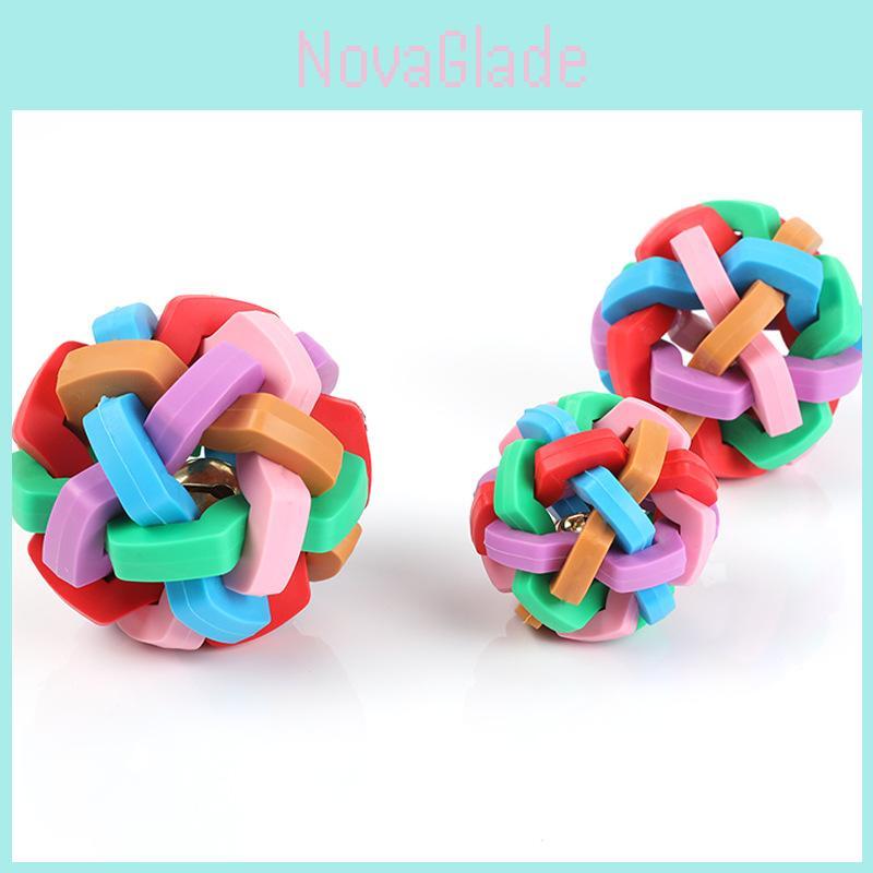 Colorful Bell Ball For Dogs Interactive Pet Toy Tpr Material Weight 116g