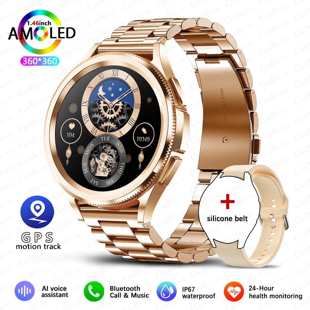 2025 Nuevo Reloj6 Clásico Smartwatch Hombres GPS NFC Deportes Fitness Salud Femenina Frecuencia Cardíaca Impermeable Llamada Bluetooth Reloj Inteligente