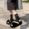 Princess Style Socks for Women Thickened Plush Warm Medium Tube Socks Embroidered Stockings In Autumn and Winter