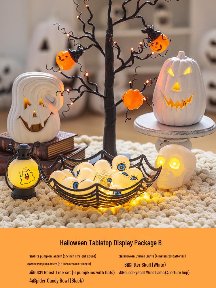 Halloween Glow-in-the-Dark Pumpkin Lantern Set for Party Decorations
