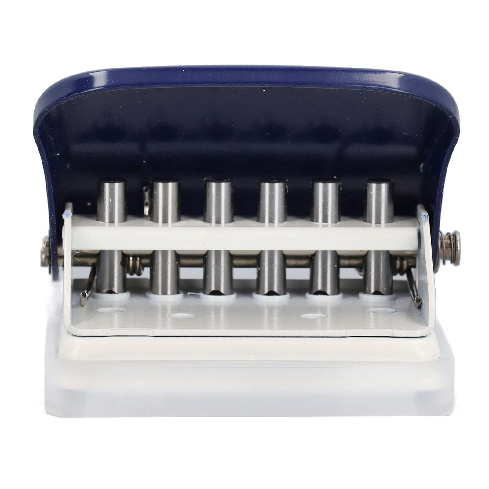 6-gaats perforator 5 vellen capaciteit losbladig papierperforator met positioneringsliniaal voor B5 gray
