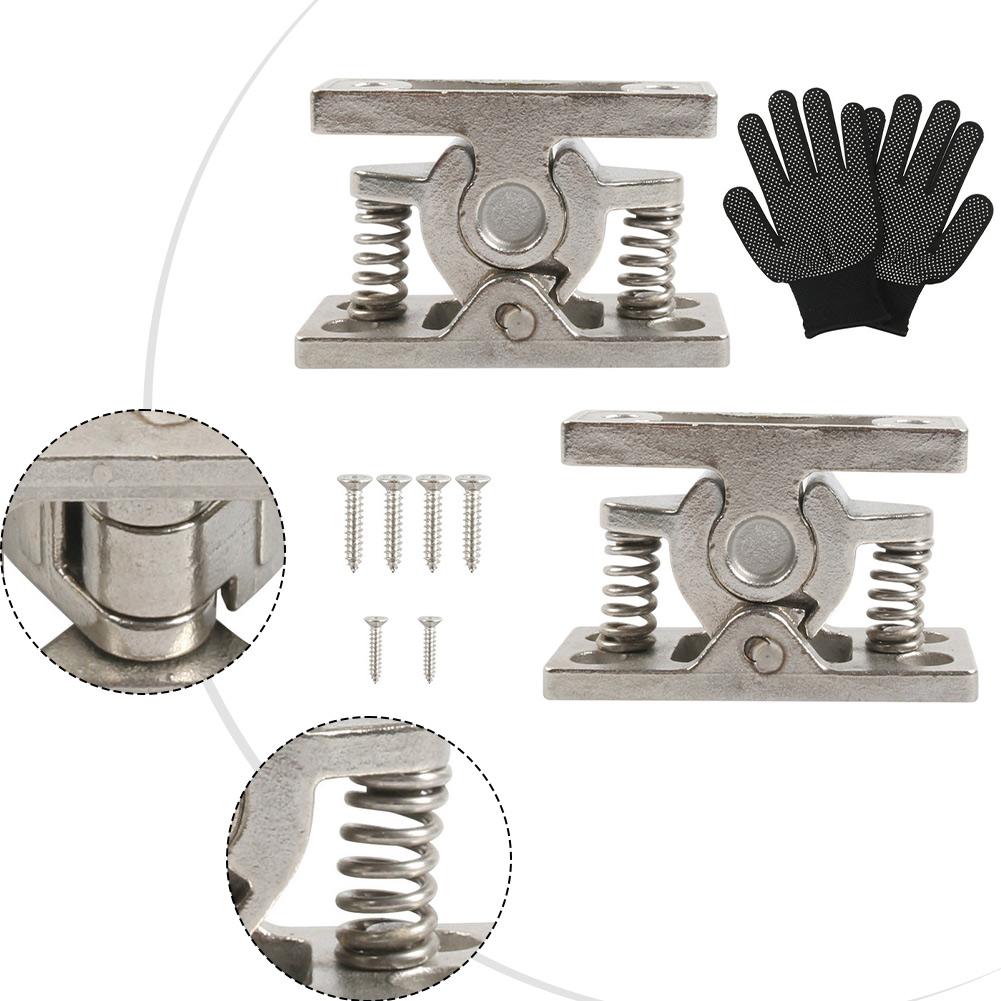 Heavy Zinc Alloy RV Door Holder 2 Pieces for Trailers Boats Garage Doors with Double Ball Design and Pre Drilled Holes