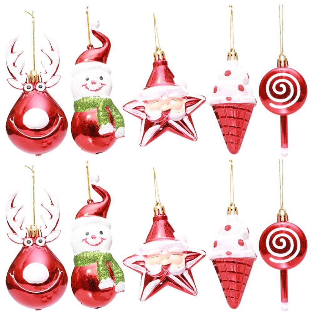 Electroplated Candy Pendant Plastic Xmas Tree Hanging Pendants Crafts Christmas Lollipop  Gift