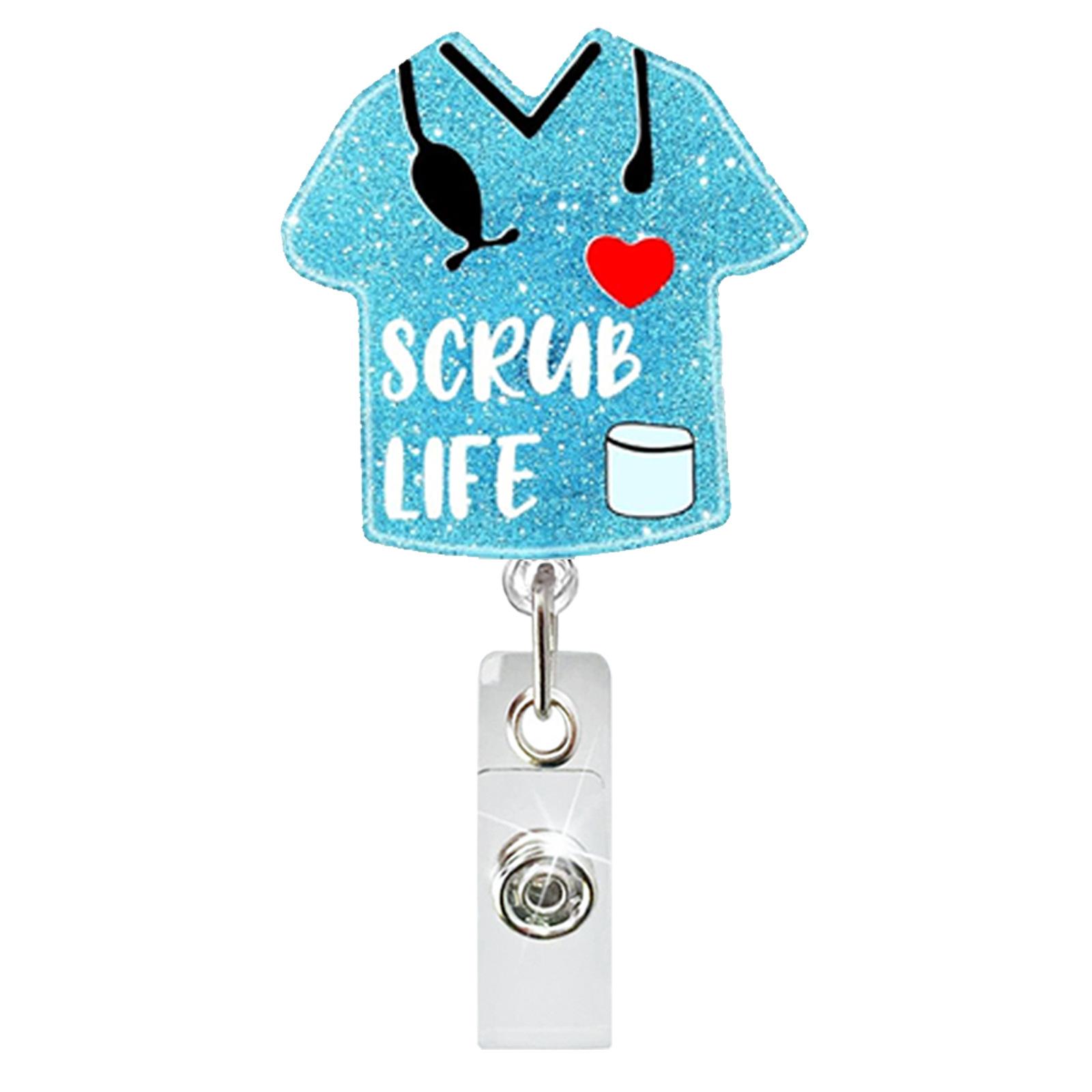 

Retractable Reel Acrylic Id Holder Badge Reel Blood Type Heart Badge For Hospital Healthcare Doctor