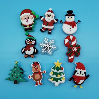 Série de Noël Breloques de chaussures en PVC souple pour chaussures à trous