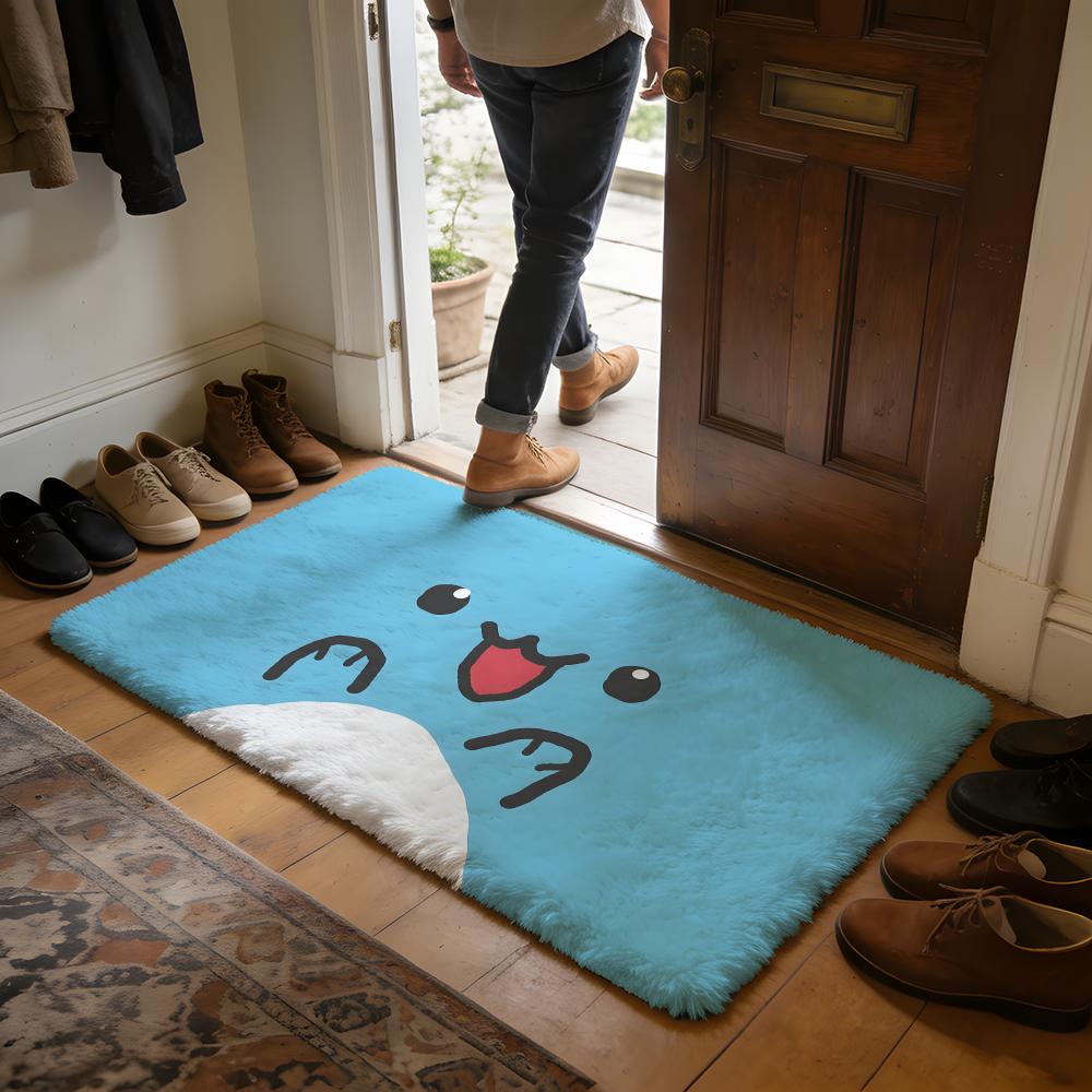 Cute BBugcat CCapoo Floor Mat Soft Flannel Absorbent Mat Non-Slip Rug Home Bedroom Bathroom