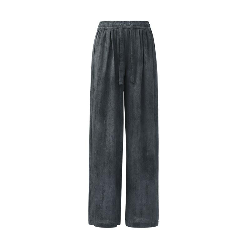 

Tie-dye wide-leg pants women s spring and summer thin new high-waisted loose ice silk cotton and linen Yamamoto pants XXL темно-серого