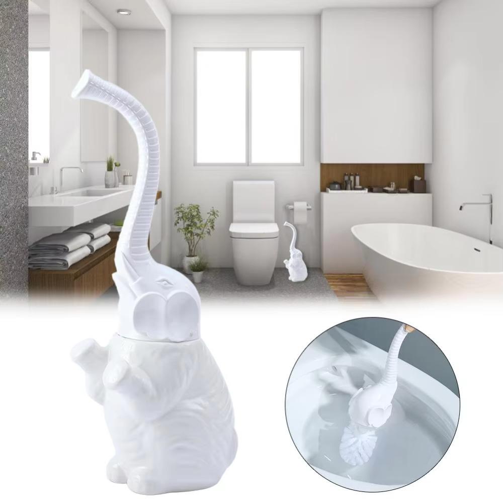 Harz Niedliche Badezimmerdeko Platzsparend Elefant Toilettenbürste Toilettenbürste und Halter Toilette