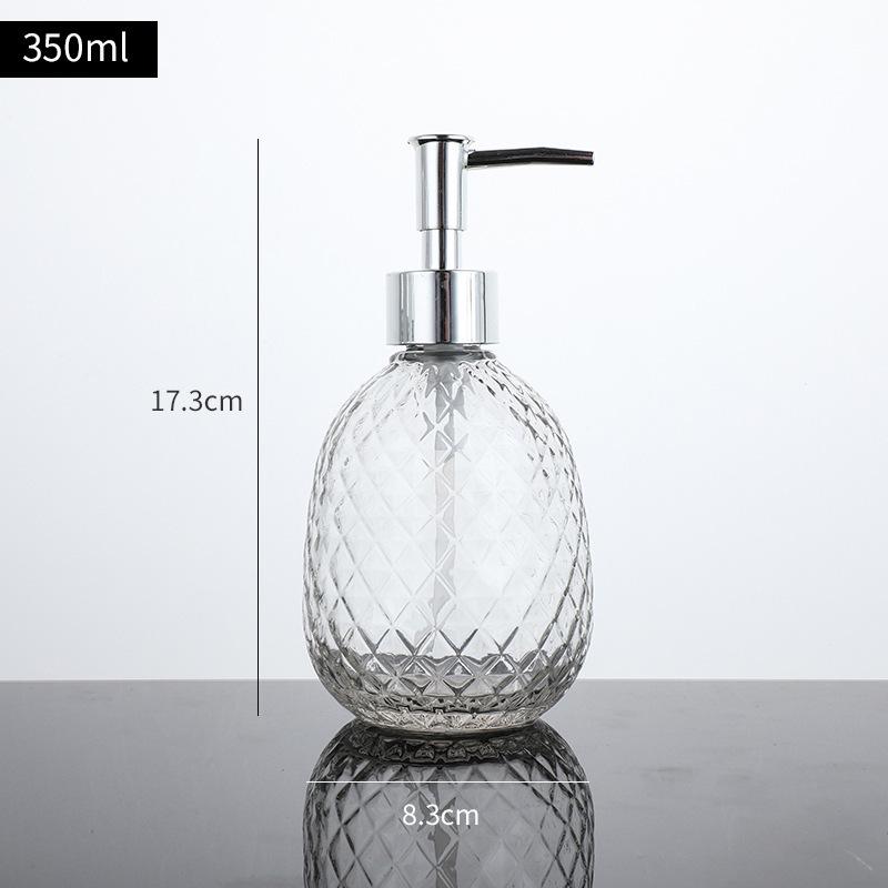 Transparent Glass Pump Bottle for Soap, Shampoo, & Shower Gel