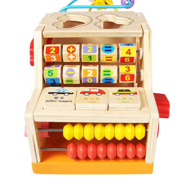 Wooden Educational Kid Learning Car Shape And Pattern Recognition Toddler Play