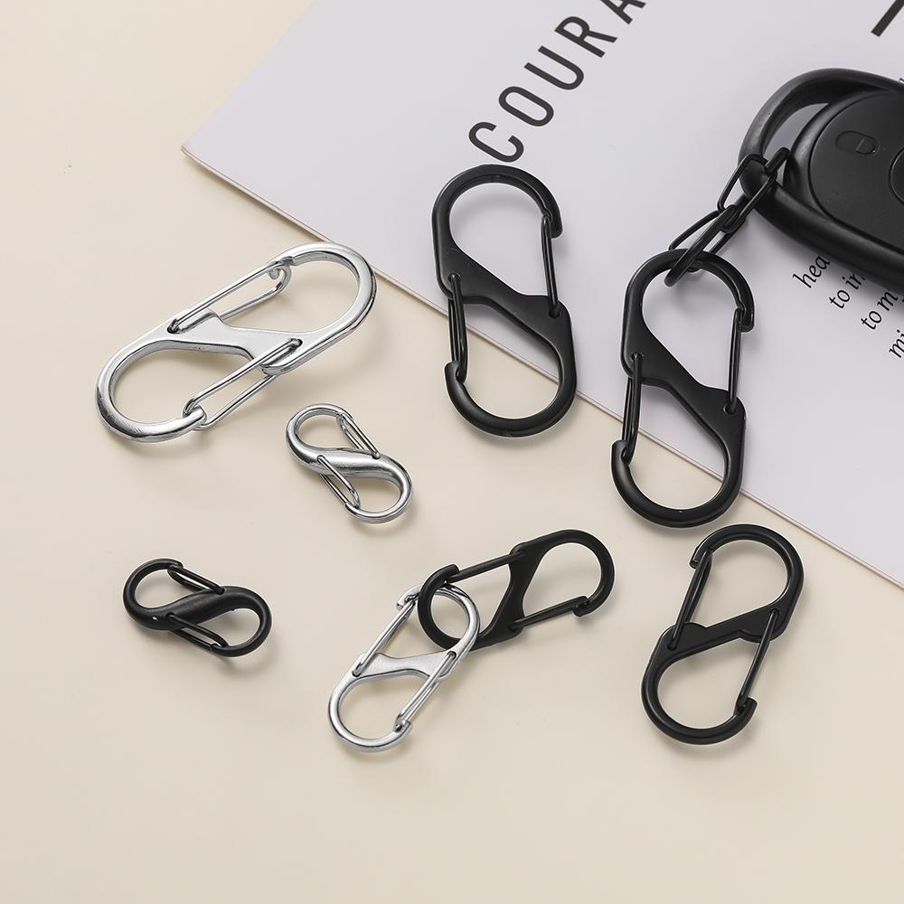 10pcs/lot Metal Lock Clip Keychain Multifunctional S Shaped Alloy Hanging Buckle For DIY Jewelry Outdoor Camping Hiking Travel