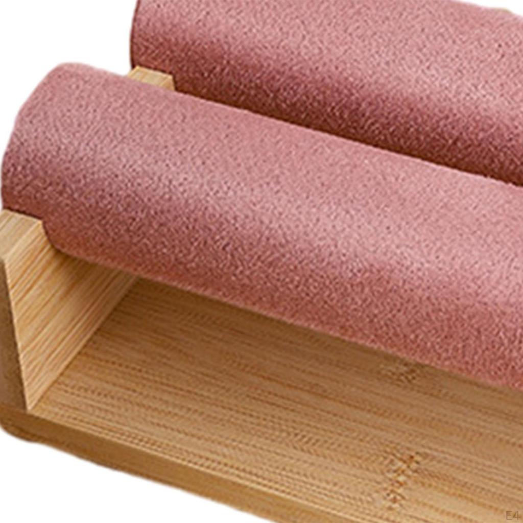 Double Bar Jewelry Holder Accessory Organizer for Home Use Smooth Surface Stylish Wooden Bracelet