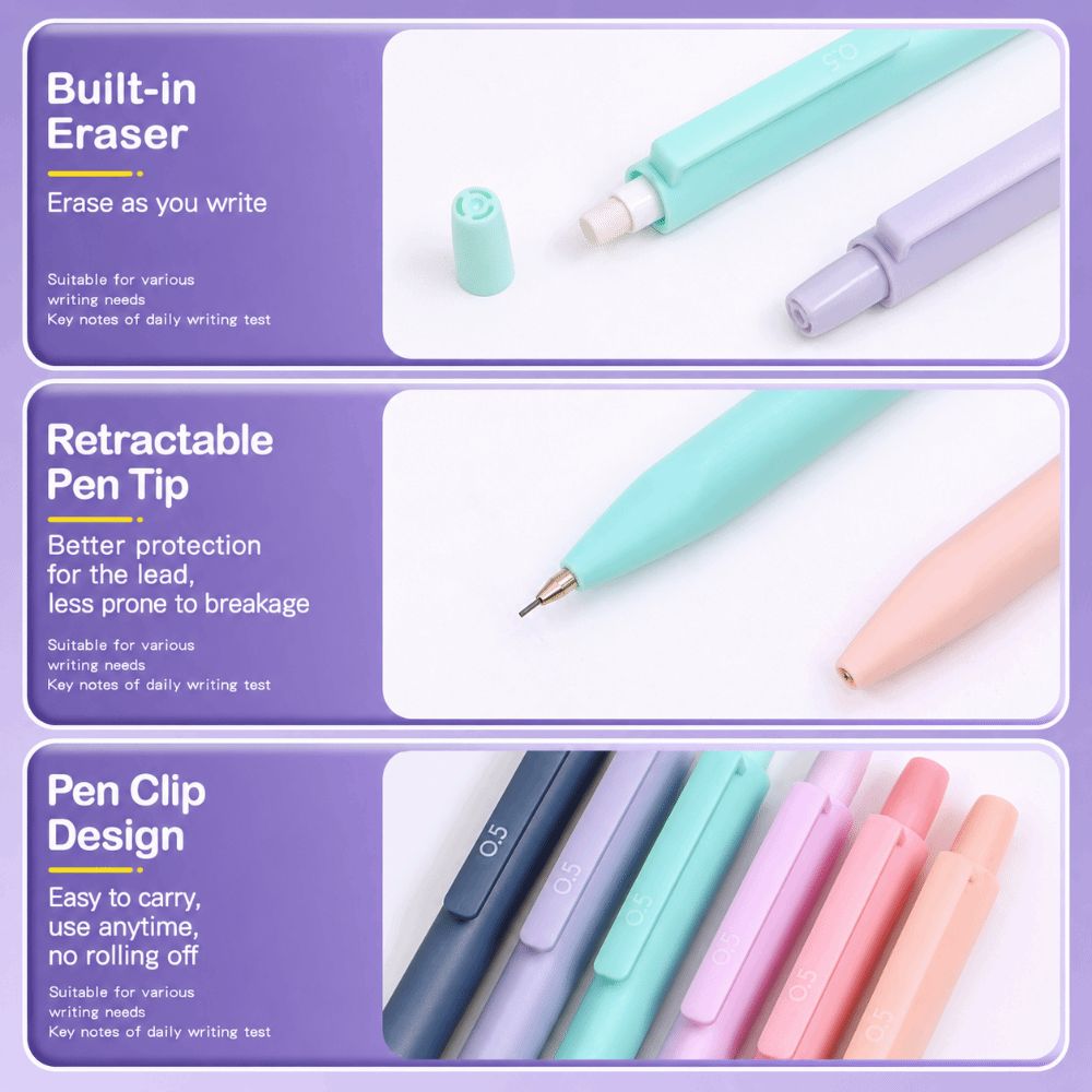 16pcs 0.5/0.7mm Mechanical Pencil Set HB Drafting Pencils Kit Automatic Pencils School Office