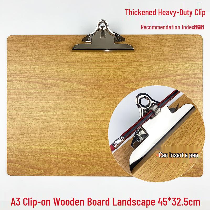 A4 Clipboard with Pen Holder, A5 Writing Pad, A3 Wooden Menu Holder, Cardboard Stationery Board